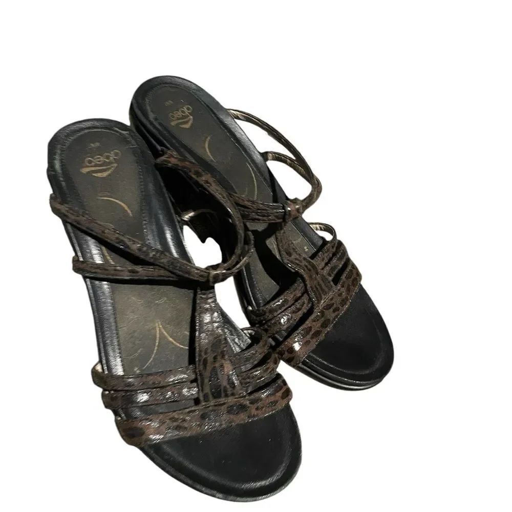 Abeo Women's Black and Brown Strappy Sandals size 6.5 great condition